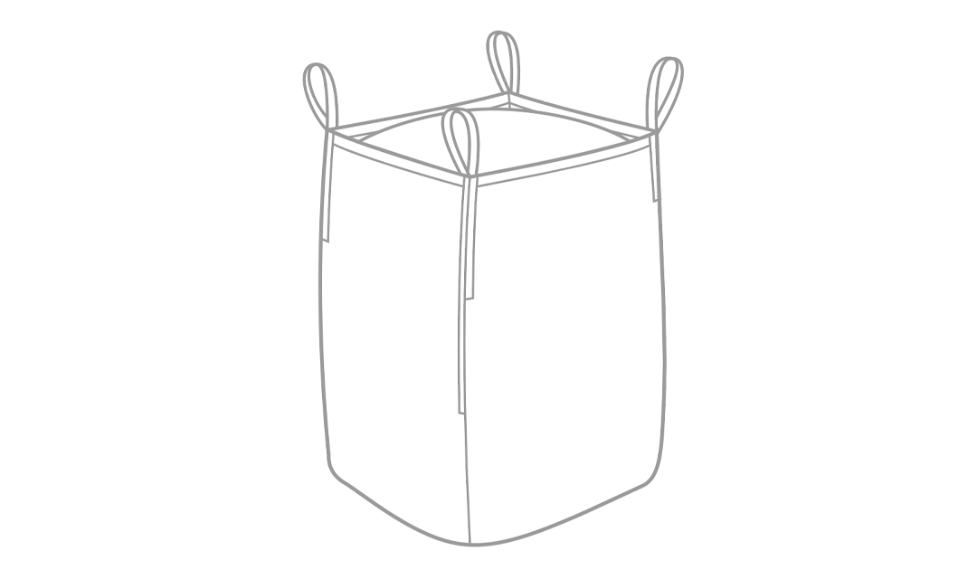 Woodbag Holz Big Bag Netz geschlossener Boden 94x94x135 cm