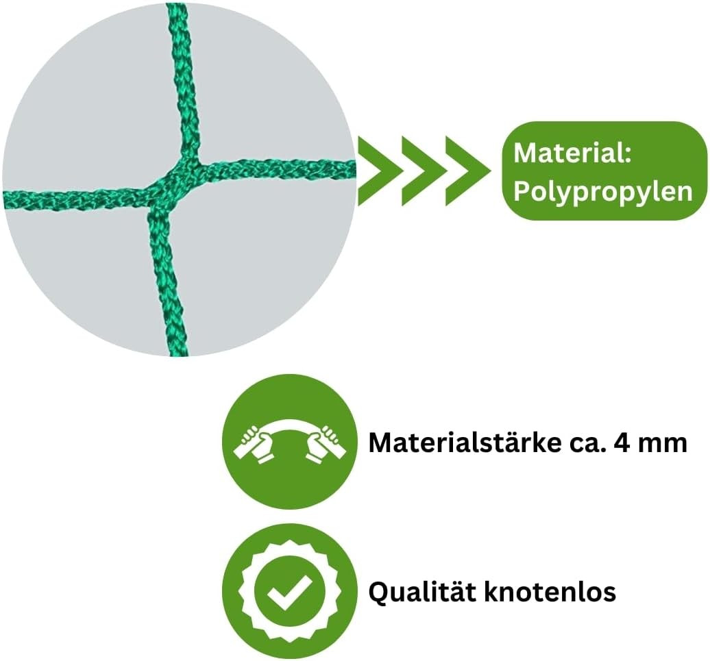 Fußballtornetz 7,50 m x 2,50 m Tiefe 0,80 / 2,00 m, PP 4 mm ø aus der Kategorie Fußball