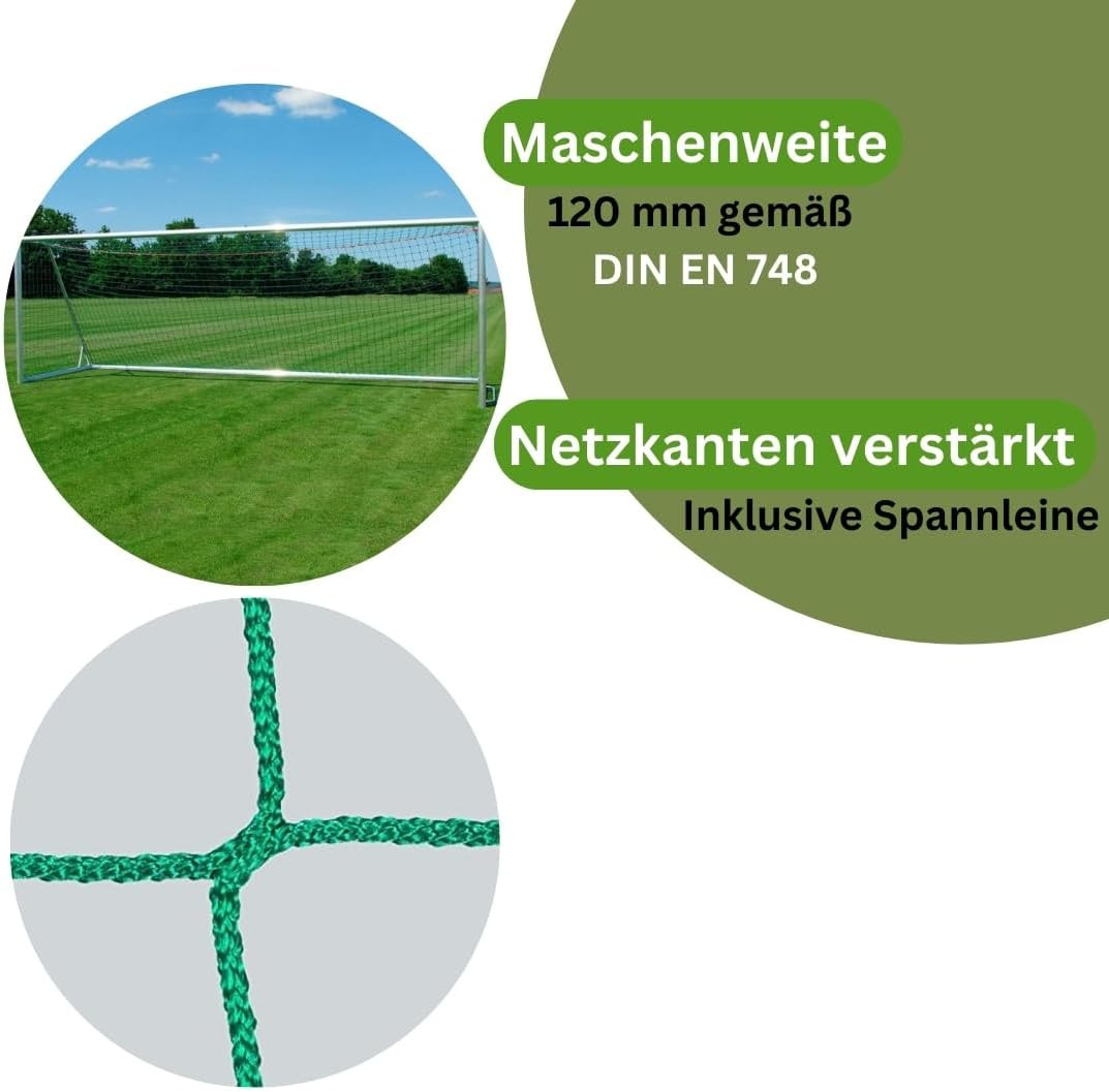 Fußballtornetz 7,50 m x 2,50 m Tiefe 0,80 / 2,00 m, PP 4 mm ø aus der Kategorie Fußball