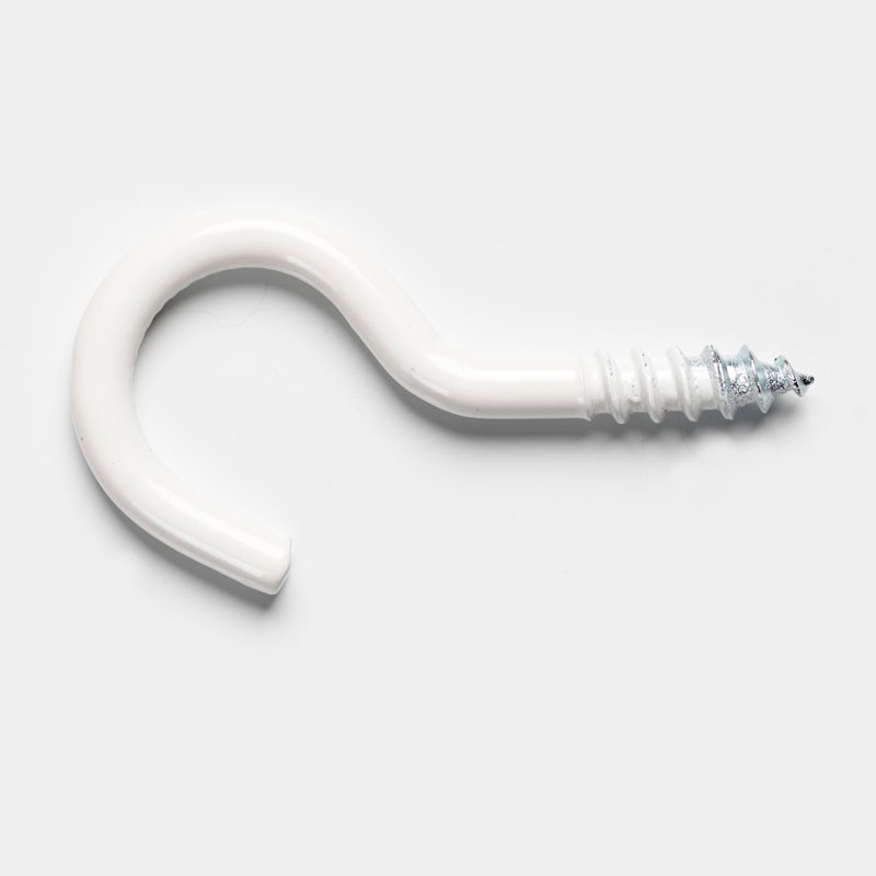 Schraubhaken, offen 5 x 50 mm, weiß aus der Kategorie Kleinmaterial