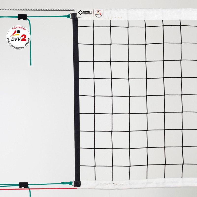 Volleyball-Turniernetz DVV-2 geprüft, PP knotenlos 3 mm ø, mit Stahlseil aus der Kategorie Google Shopping