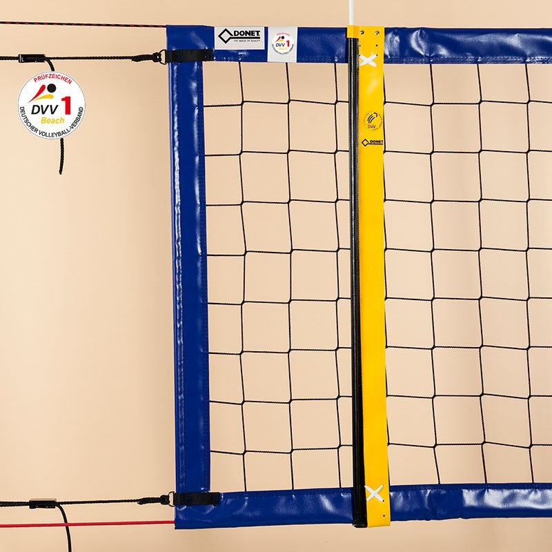 Beach-Volleyball-Turniernetz DVV-1 geprüft, PP 3 mm 8,5 x 1,0 m